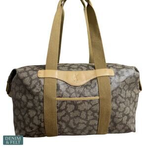 YSL Monogram Canvas Duffle Tote Bag Snap Sides Vintage Large Travel Chic Logo